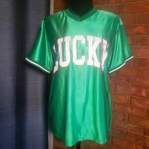 NWT! Doe. Brand Women's Green Short Sleeve Lucky 07 Jersey - Size XXS